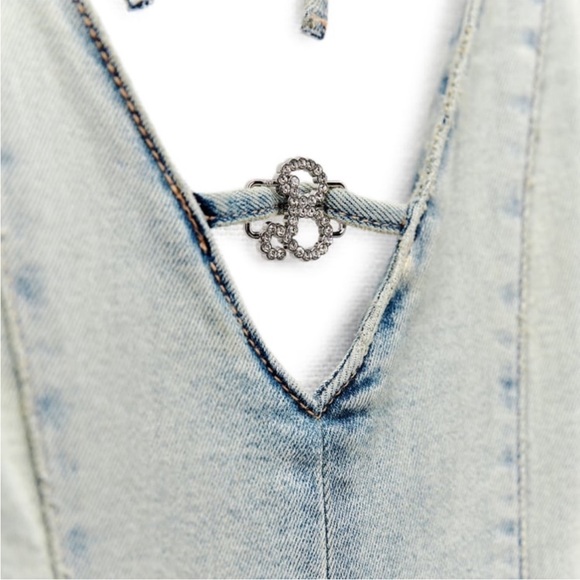 Zara BARBIE™ THE MOVIE ©WARNER BROS. DENIM HALTER JUMPSUIT - Picture 7 of 7